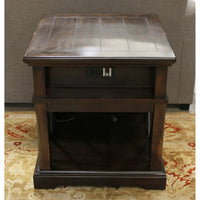 Ashley Wood & Metal End Table w/Power