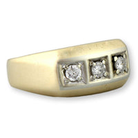 Vintage 10K Gold Three-Stone .43ctw Diamond Men’s Ring