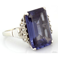 Created Purple Sapphire & White Sapphire 10K Gold Ring