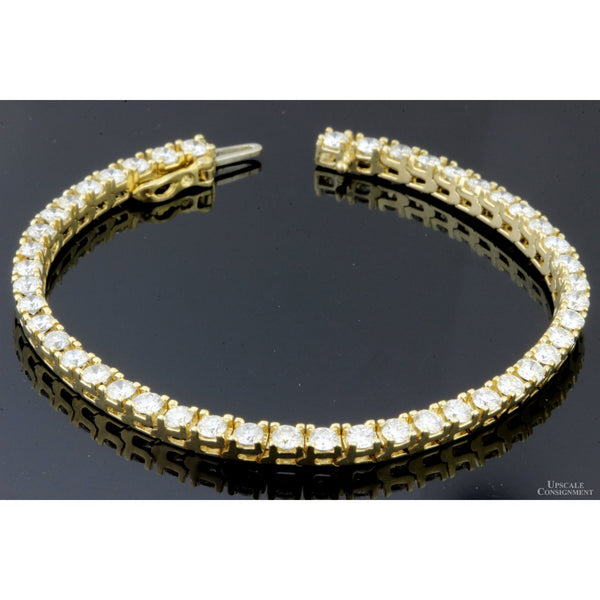 5.52ctw Diamond 14K Yellow Gold Tennis Line Bracelet