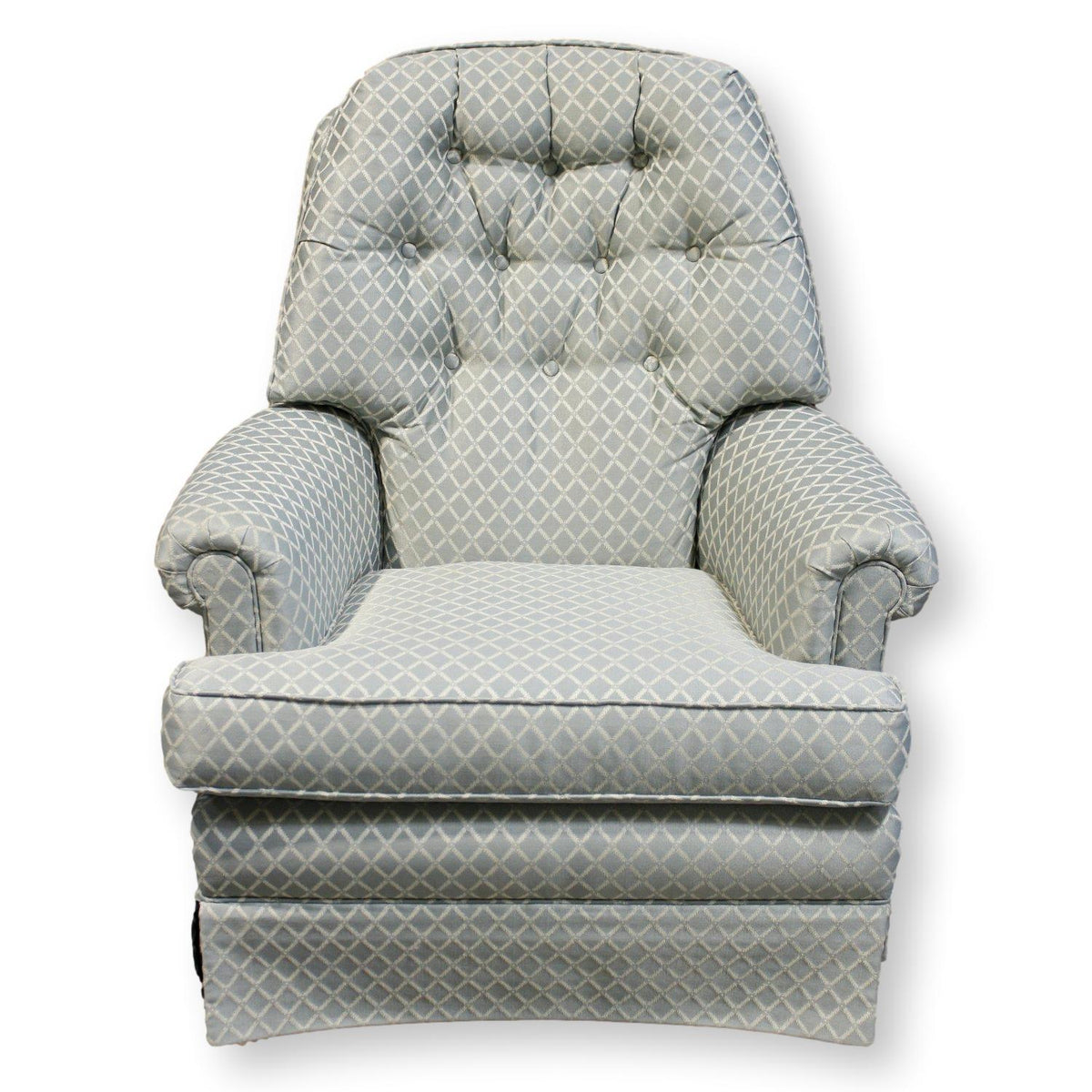 Lilly Industries Blue & White Diamond Pattern Swivel Rocker
