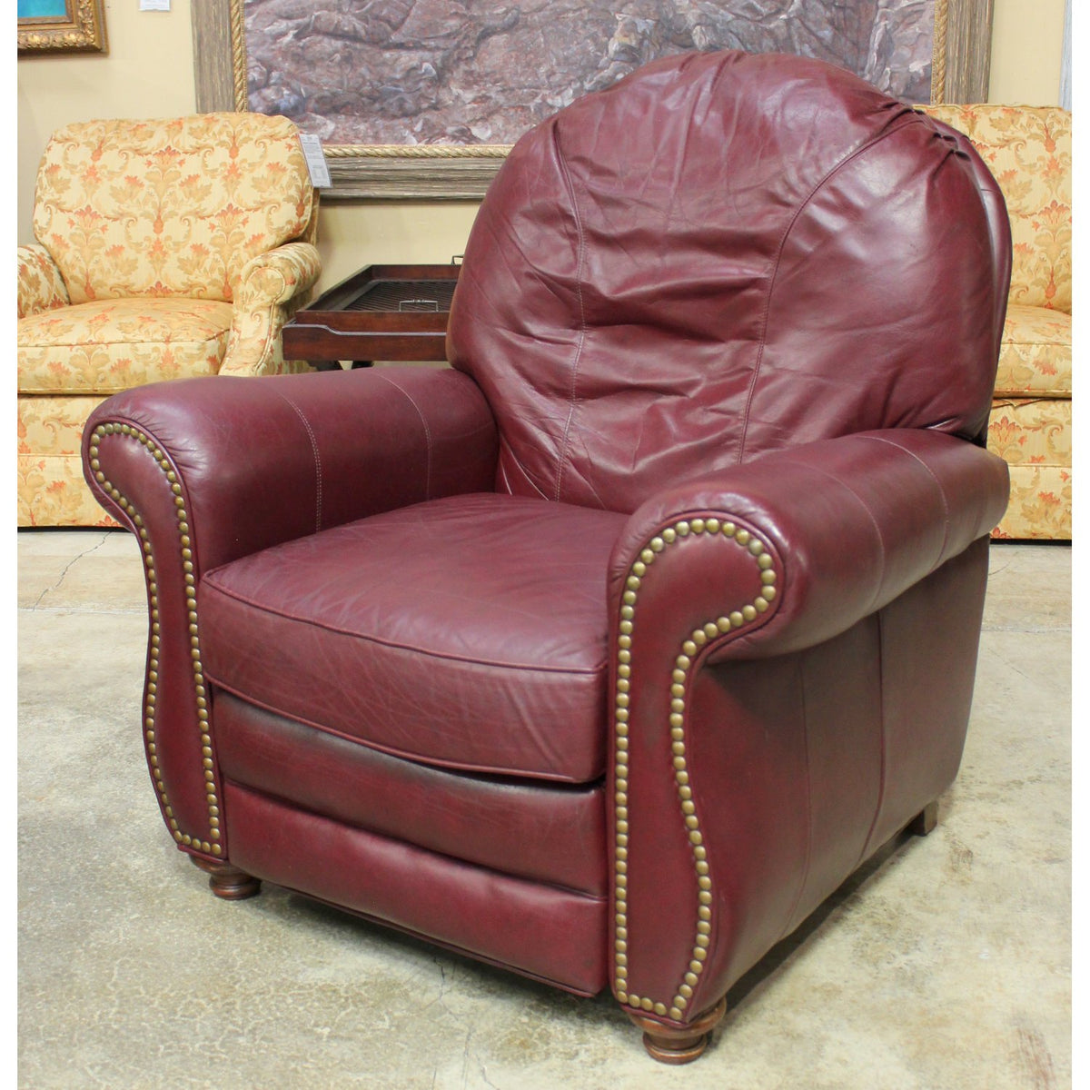 Bradington Young Burgundy Leather Recliner