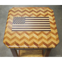 American Flag Inlay End Table