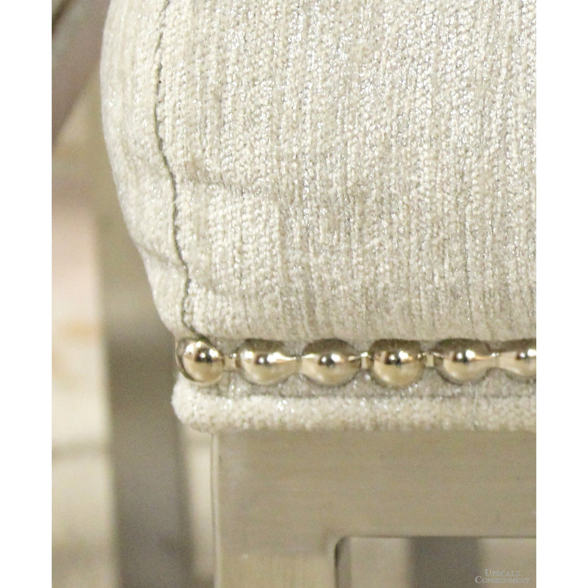 Jonathan Louis Pair of Square Sparkly Gray Ottomans