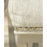 Jonathan Louis Pair of Square Sparkly Gray Ottomans