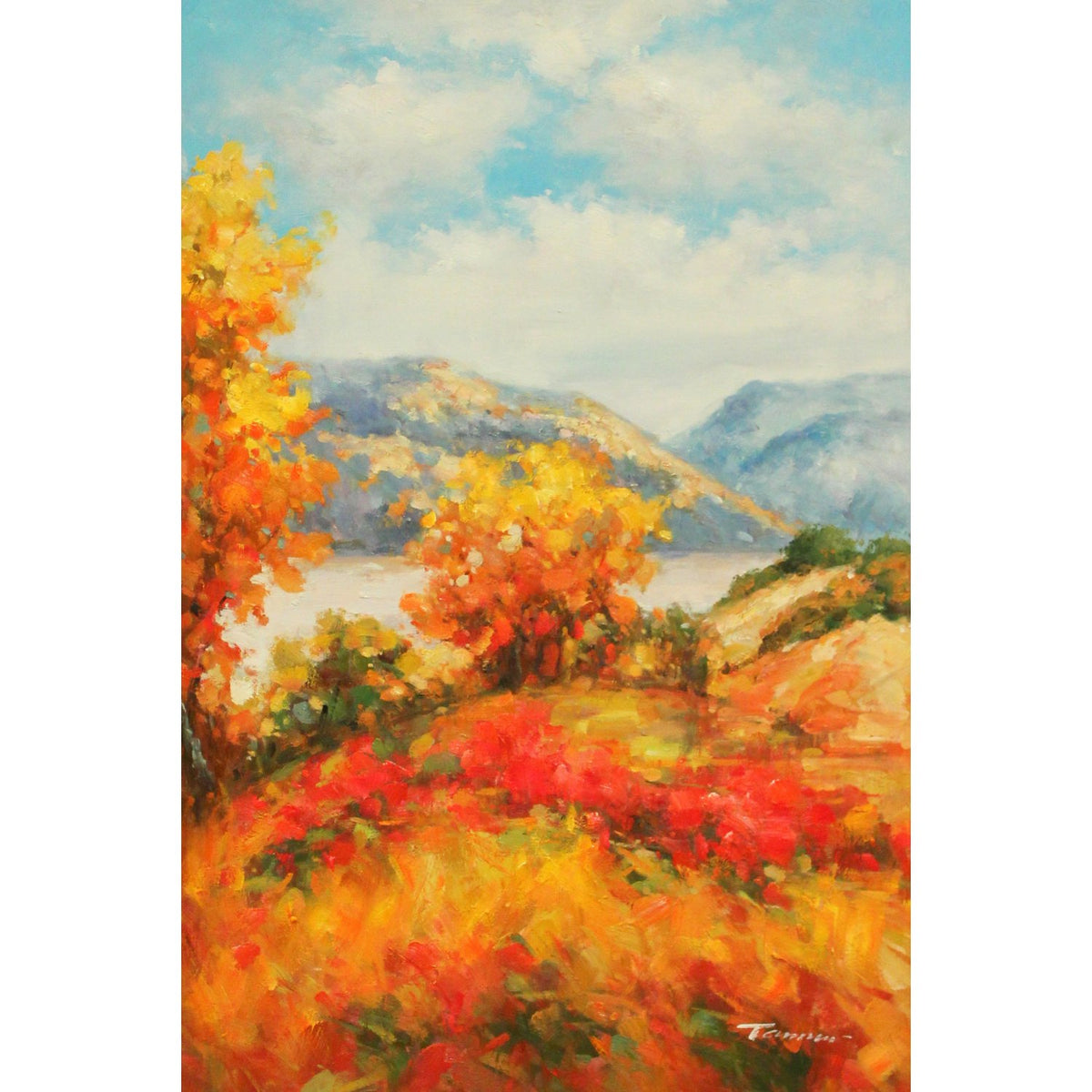 Framed Original Oil Autumn Landscape