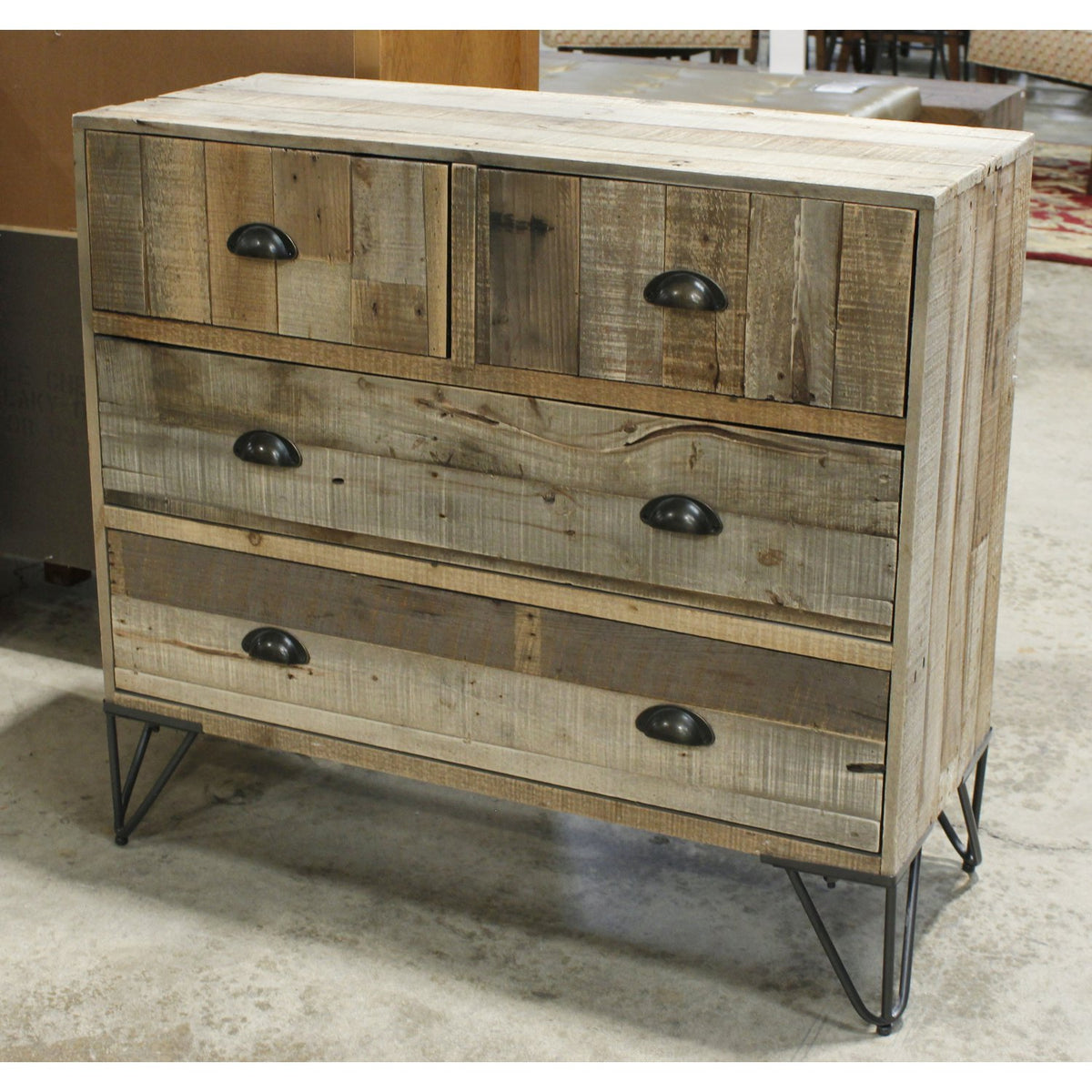 Rustic Barnwood 4 Drawer Chest