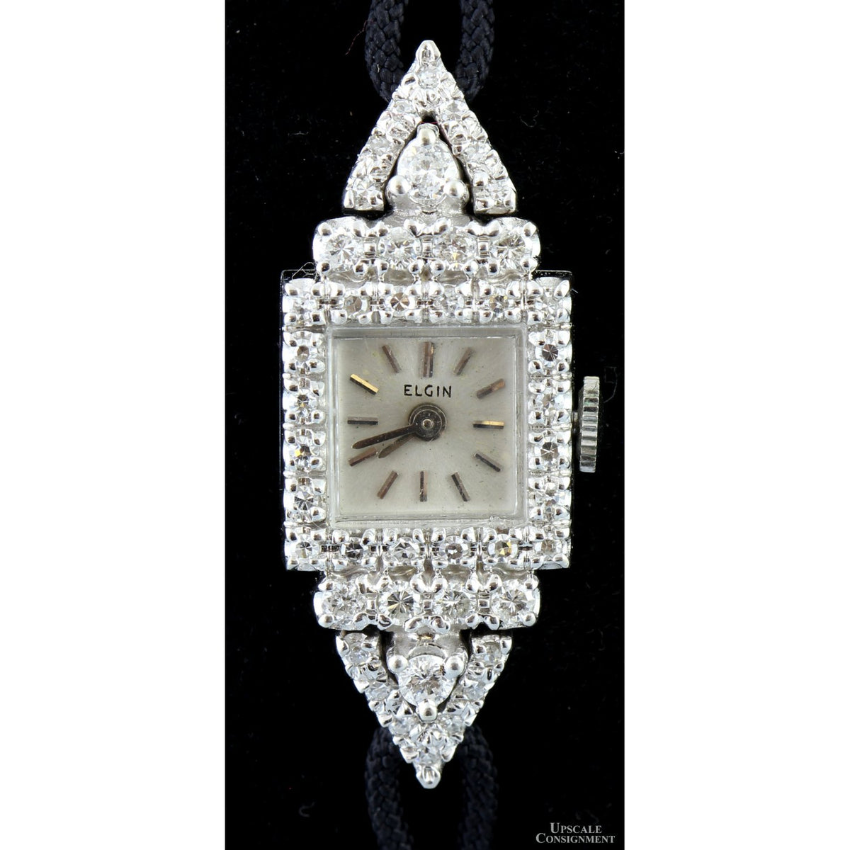 1950s Elgin 14K Gold .75ctw Diamond Watch - Swiss 17J Wind-Up