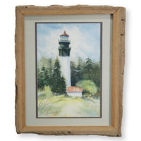Framed Watercolor Print "Westport Lighthouse" by Janet Karlsson