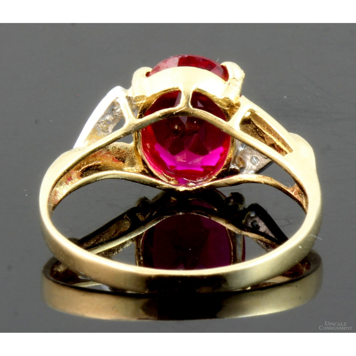 2.41ct Lab-Created Ruby & Diamond 14K Yellow Gold Ring