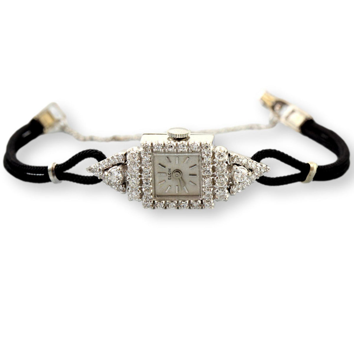 1950s Elgin 14K Gold .75ctw Diamond Watch - Swiss 17J Wind-Up