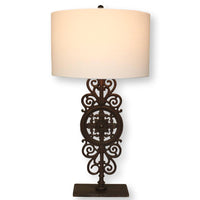Restoration Hardware Scrolling Iron Medallion Table Lamp