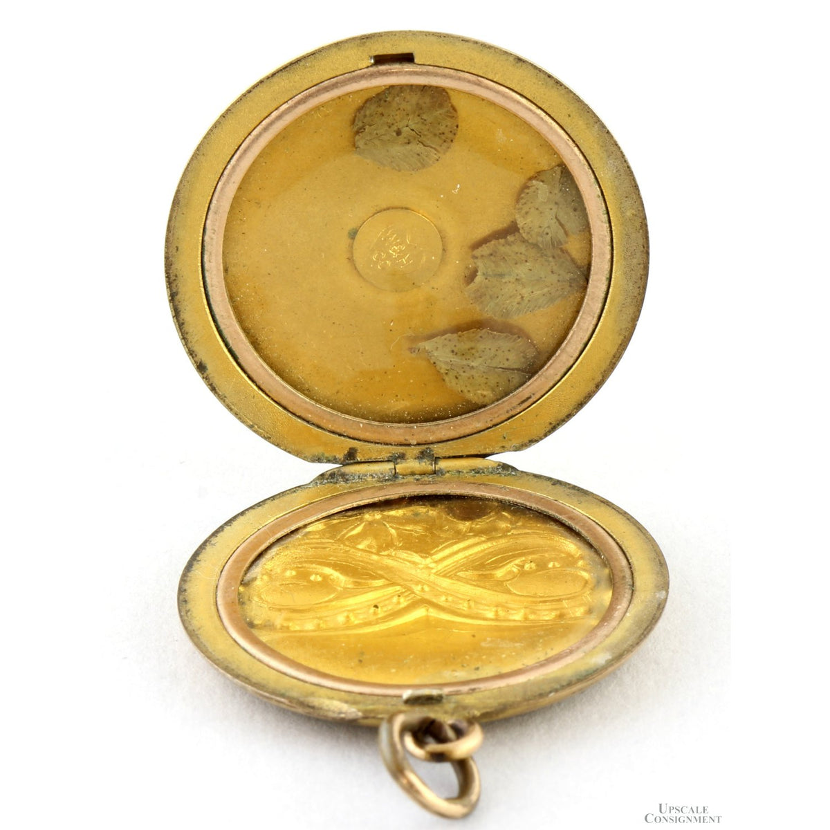 Late Victorian Wightman & Hough Gold-Filled Locket with Black Paste Stones