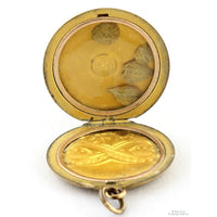 Late Victorian Wightman & Hough Gold-Filled Locket with Black Paste Stones
