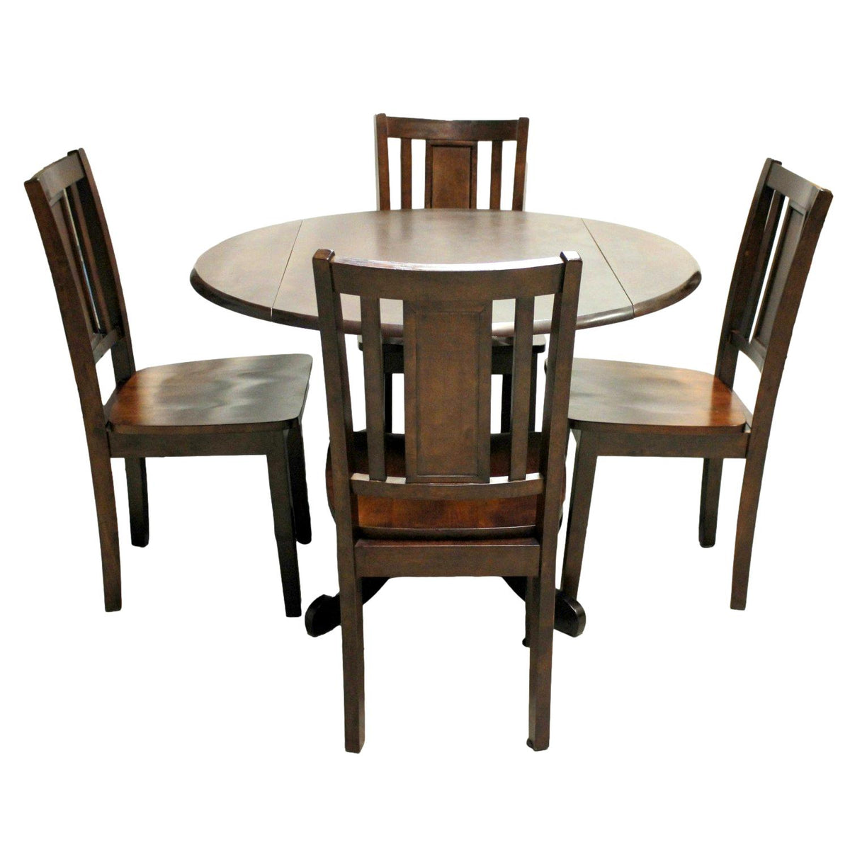 Dark Wood Drop Leaf Dinette Table w/4 Chairs