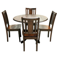 Dark Wood Drop Leaf Dinette Table w/4 Chairs