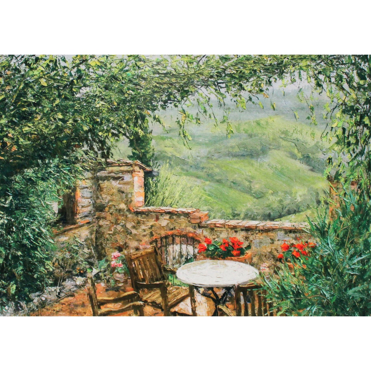 Watercolor Print - Garden Patio