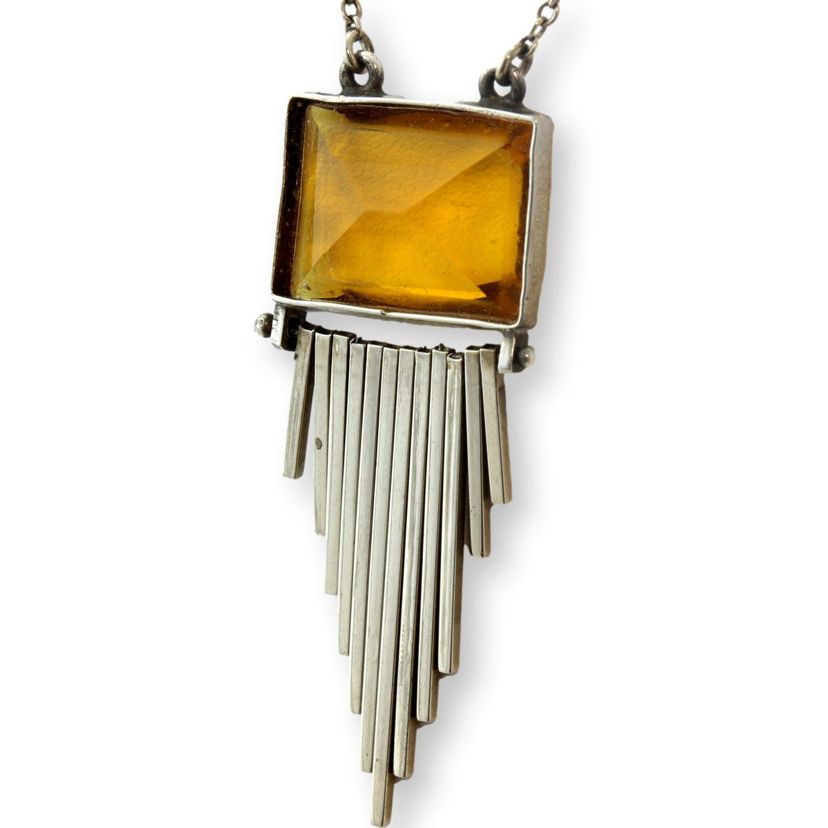 Vintage 10K Gold Andalusite Art Deco Fringe Necklace