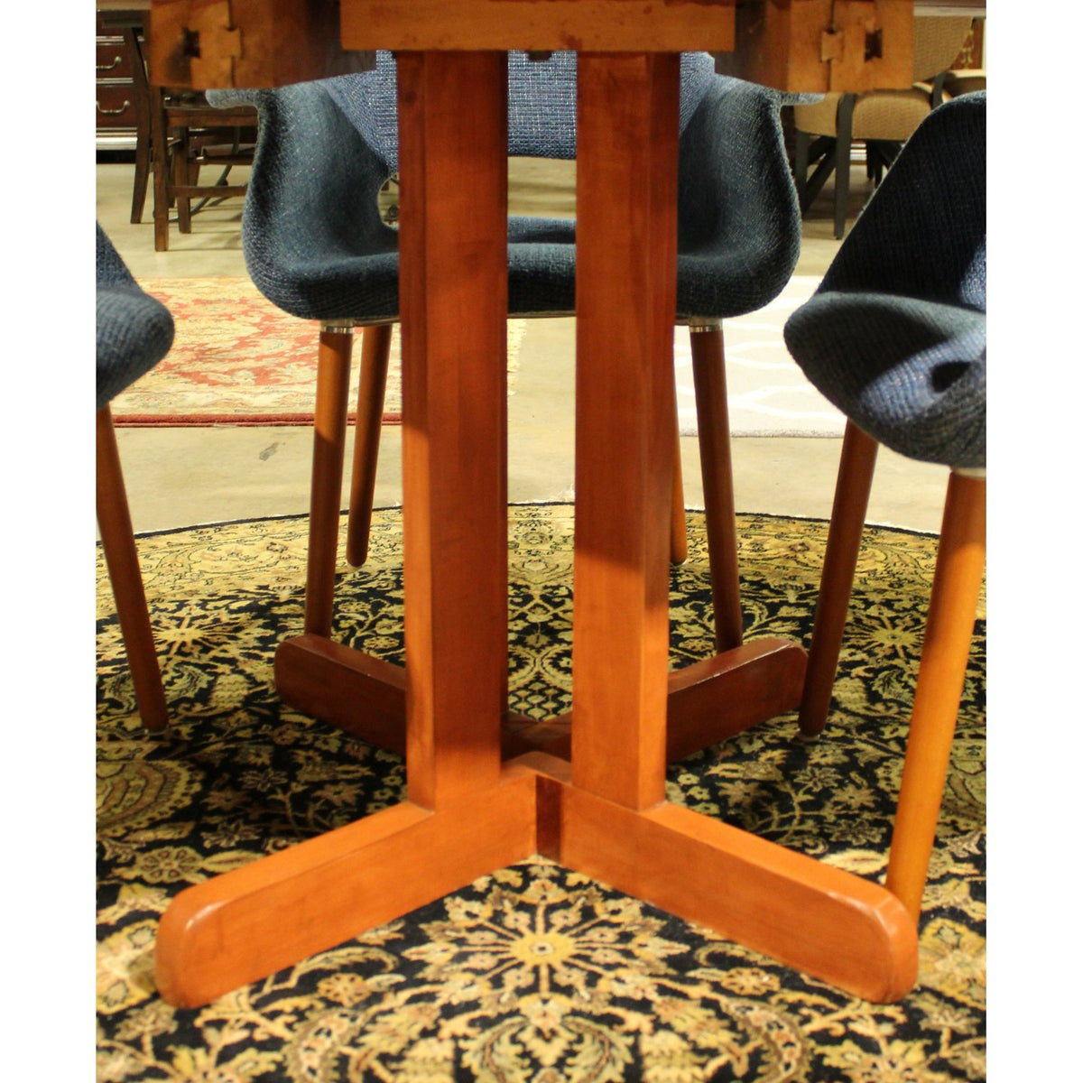 MCM Style Dining Set w/4 Blue Chairs