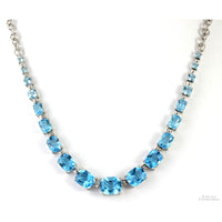 Sky Blue to Swiss Blue Topaz Gems Graduated Color Necklace