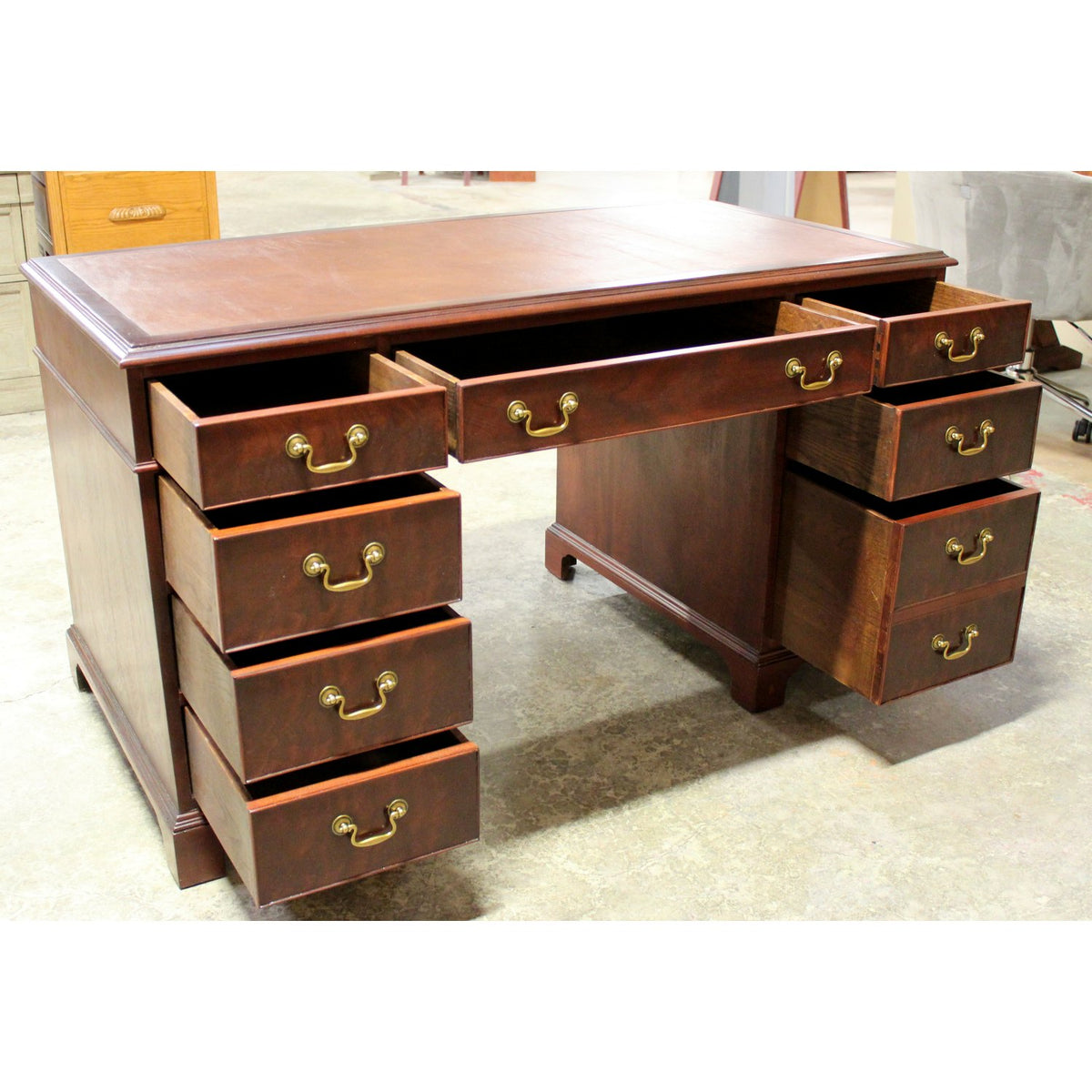 Mahogany Desk w/Leather Top