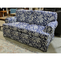 Baker Furniture Blue & White Print Loveseat