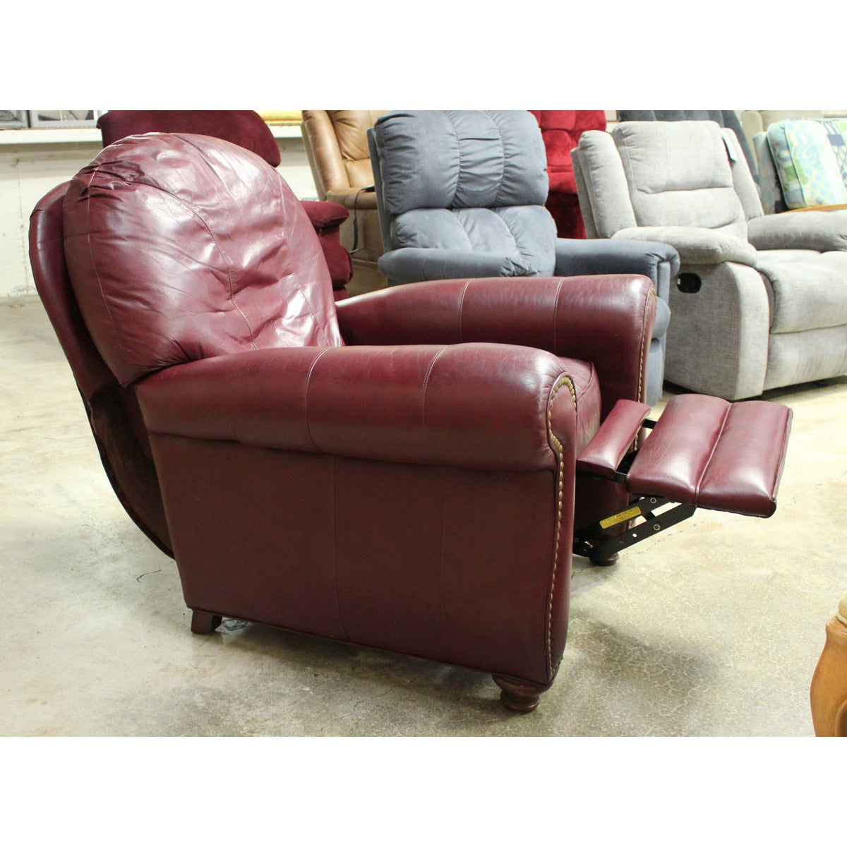 Bradington Young Burgundy Leather Recliner