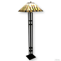 Prairie Style Floor Lamp w/Leaded Stained Glass Shade