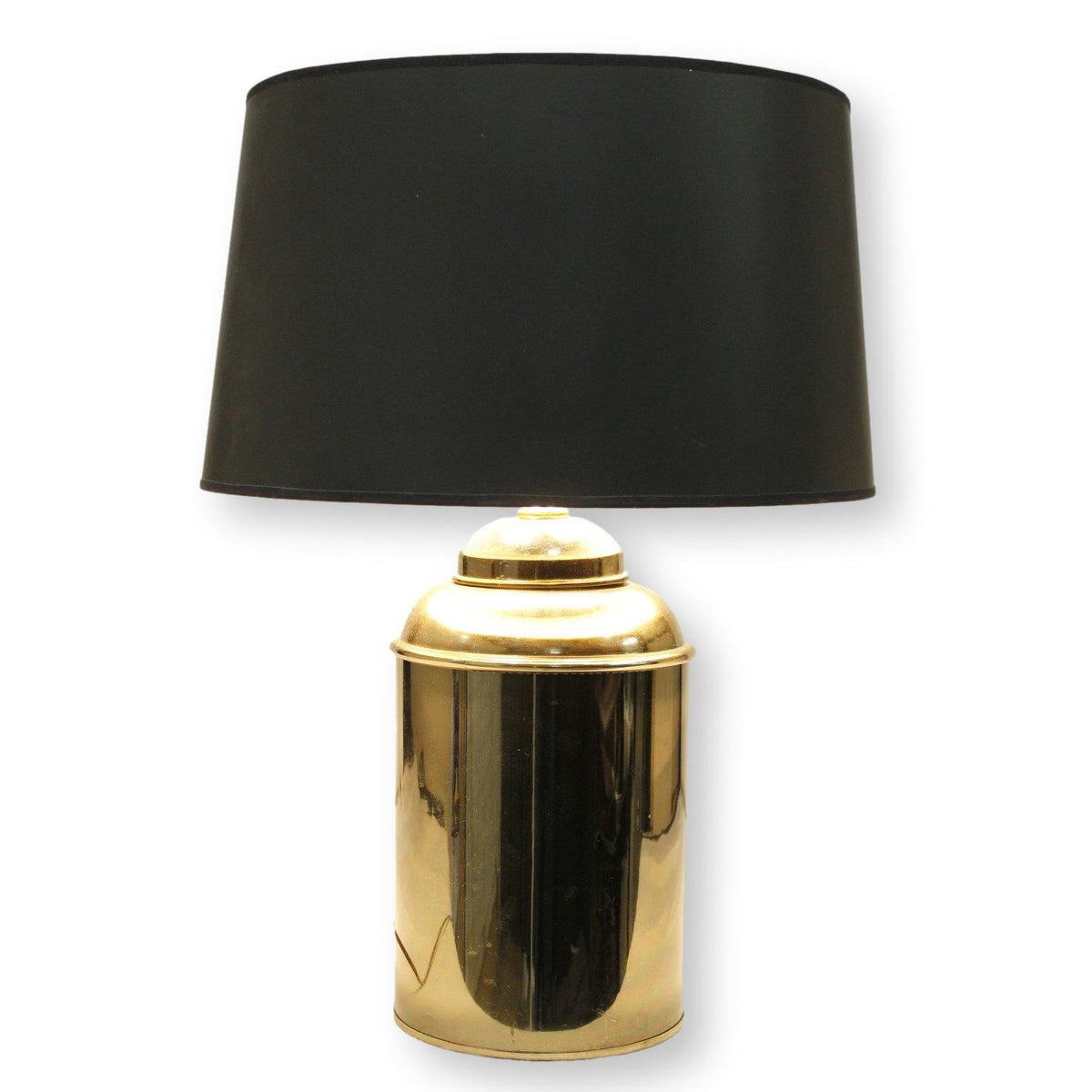 Brass Table Lamp w/Black Shade