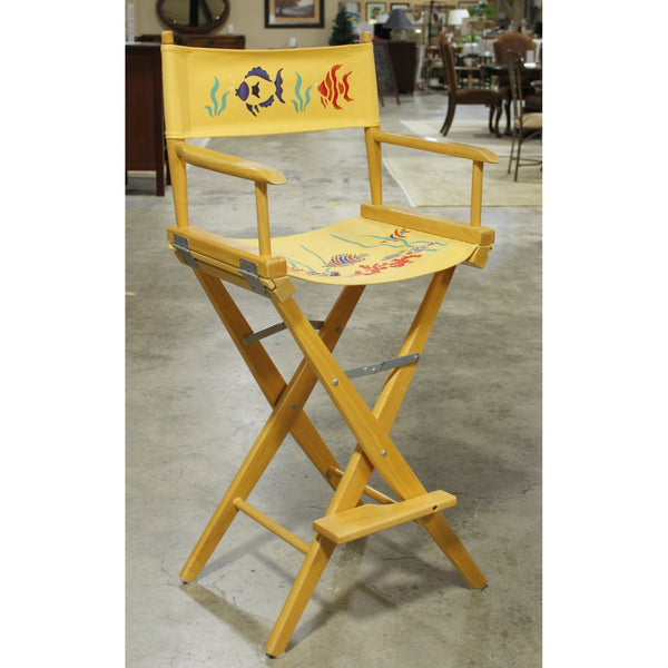 Yellow Aquatic Motif Director's Chair