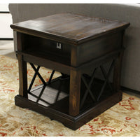 Ashley Wood & Metal End Table w/Power