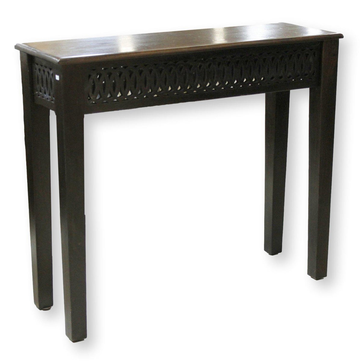 Tropical Wood Console Table with Fretwork