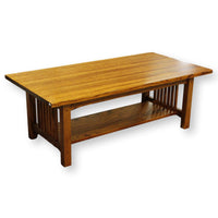 Solid Oak Mission Spindle Coffee Table