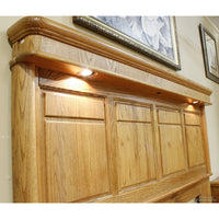 Arbek Queen Oak Panel Bed w/Lighted Headboard