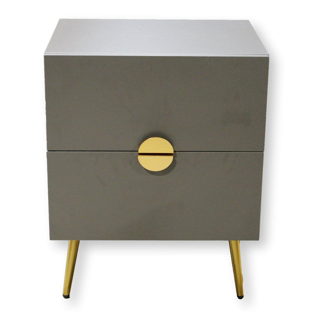 Gray 2 Drawer Nightstand