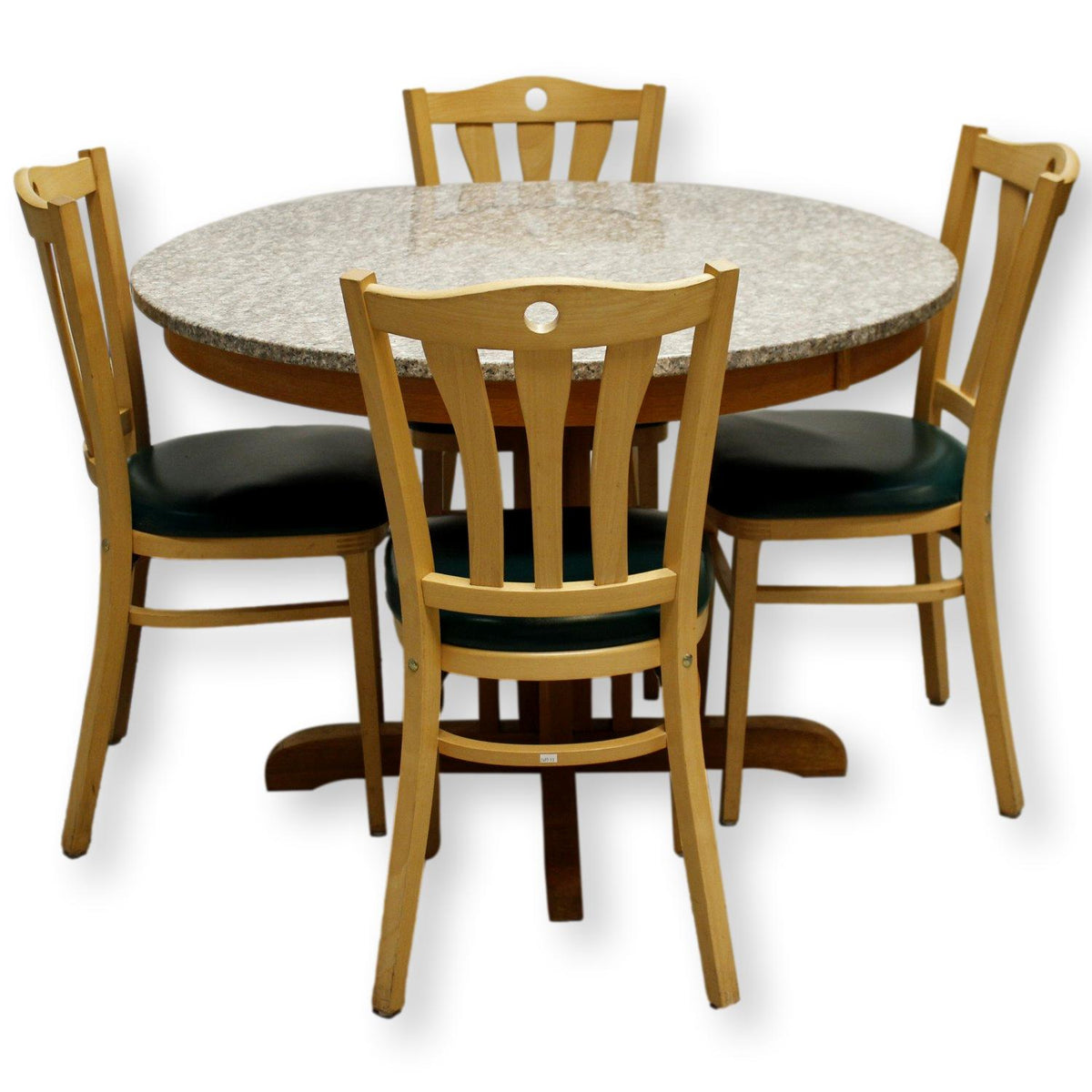 Round Granite Top Dinette w/4 Chairs