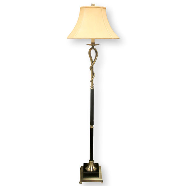 Brass & Leather Floor Lamp