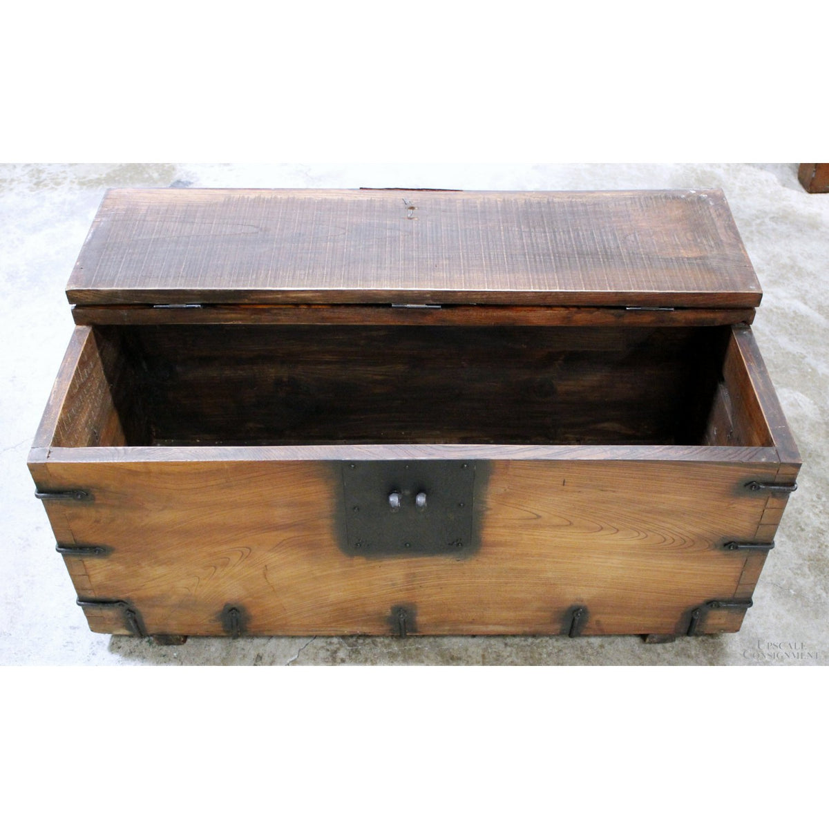 Rustic Mahogany & Iron Blanket Chest