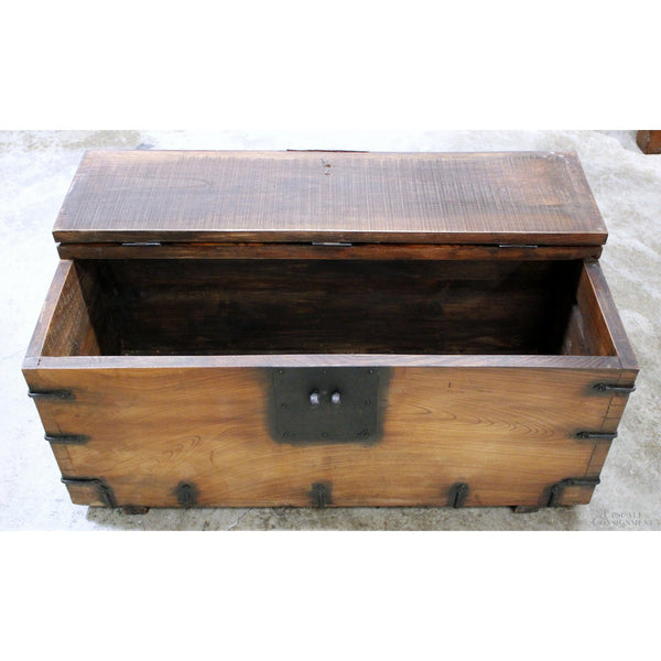 Rustic Mahogany & Iron Blanket Chest
