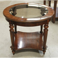 Round Glass Inset End Table