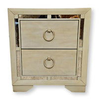 2 Drawer Nightstand w/Mirror Trim