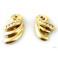 Double Pair of 14K Gold & .20ctw Diamond Nesting Earring Jackets