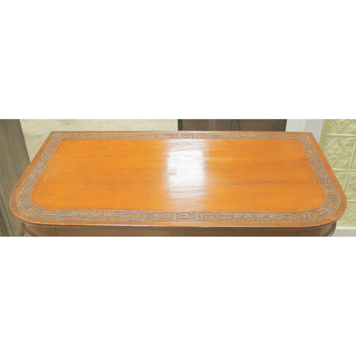 Asian Style Ornately Carved Bar Cabinet w/Elevator Lift
