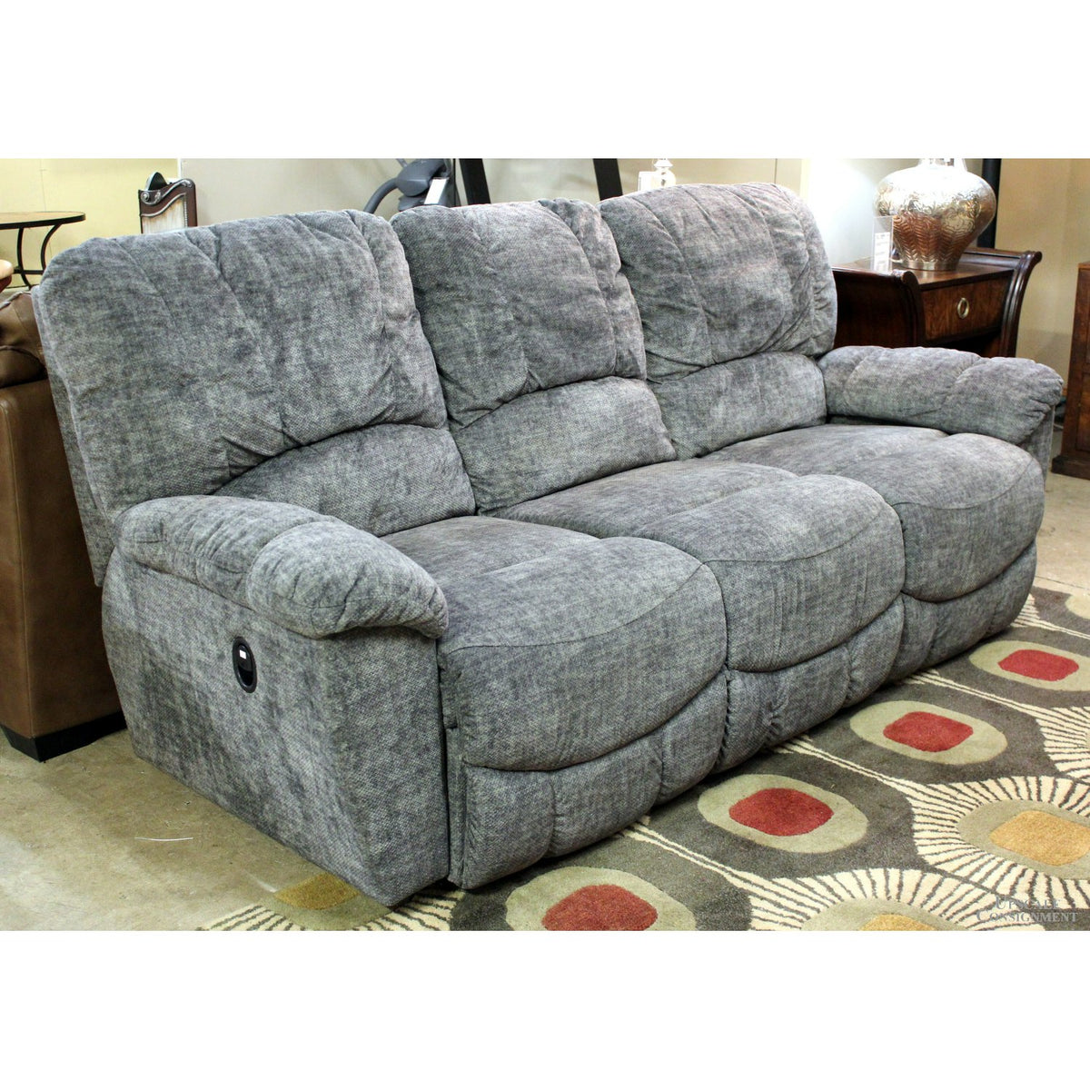 La-Z-Boy Mottled Gray Dual Reclining Sofa