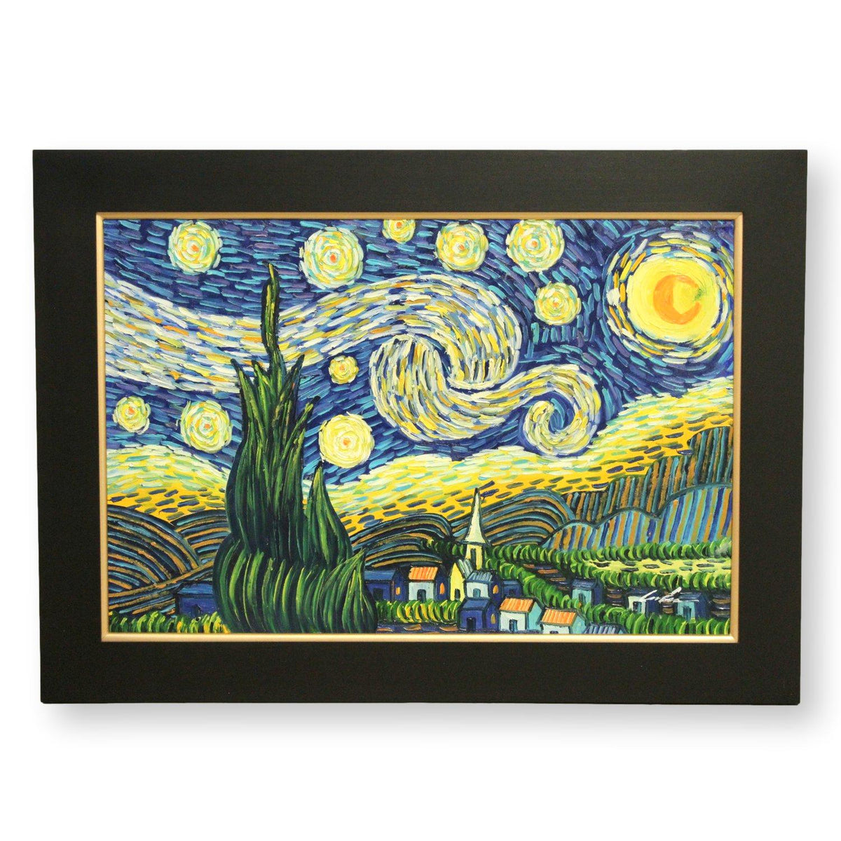 Framed Original Oil Van Gogh Starry Night Reproduction
