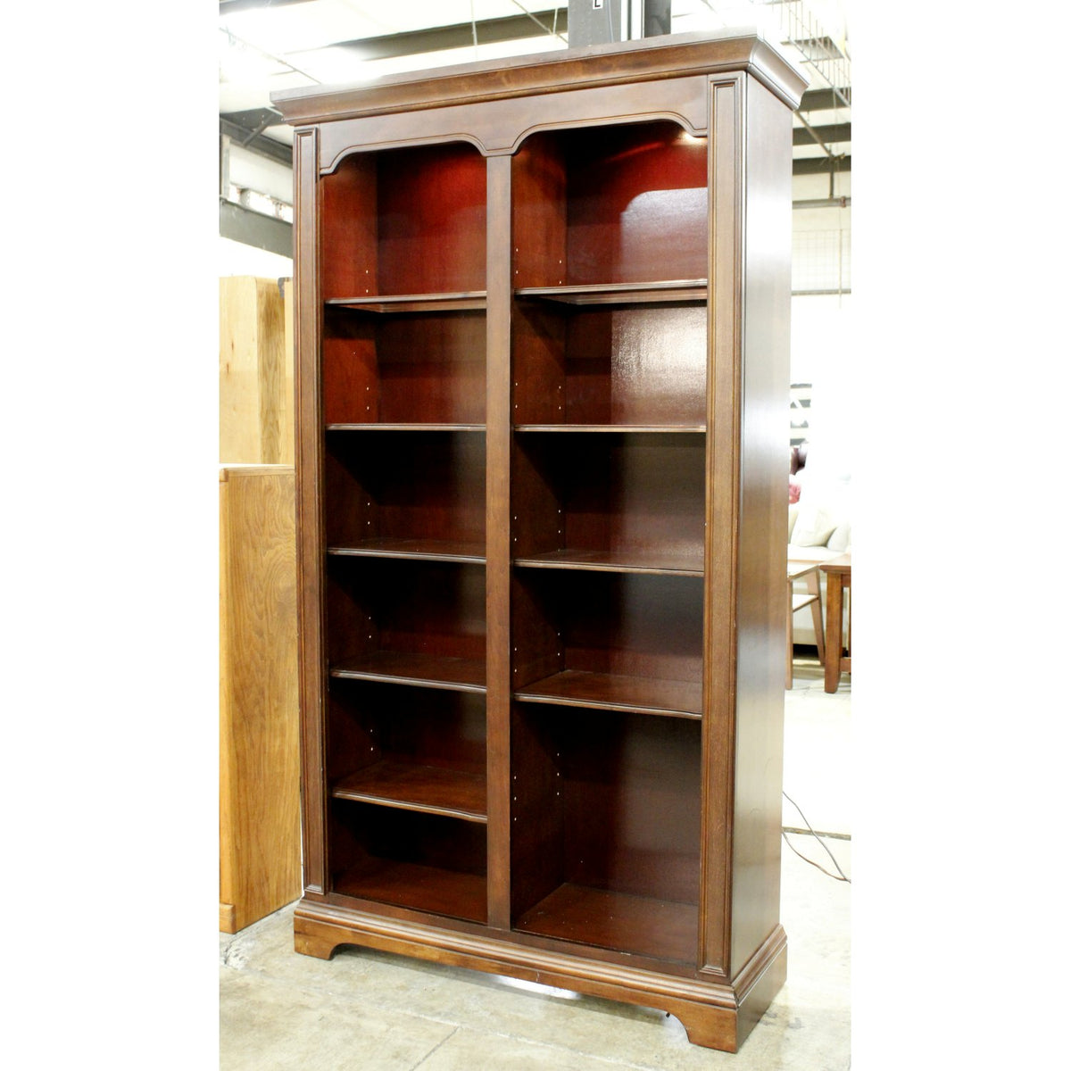 Lighted Double Bookcase