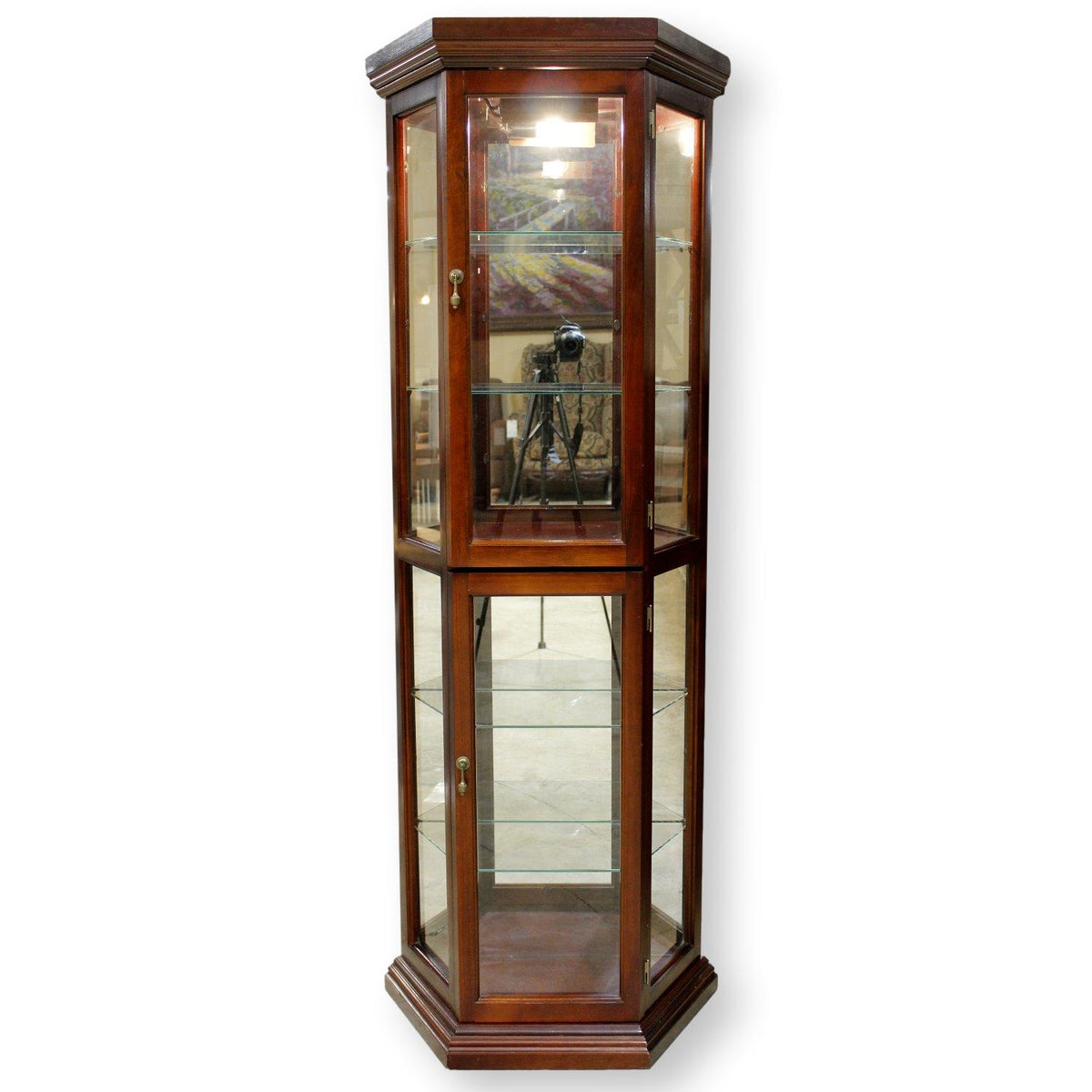 Two Door Mahogany Curio Cabinet