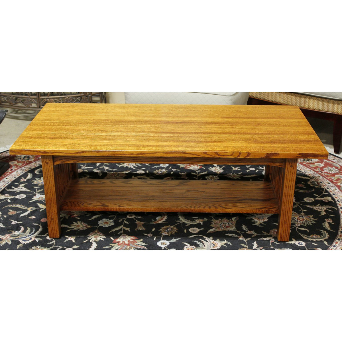 Solid Oak Mission Spindle Coffee Table