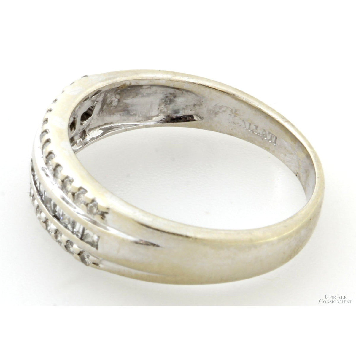 .75ctw Diamond Three-Row 14K White Gold Anniversary Band