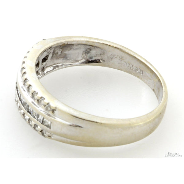 .75ctw Diamond Three-Row 14K White Gold Anniversary Band